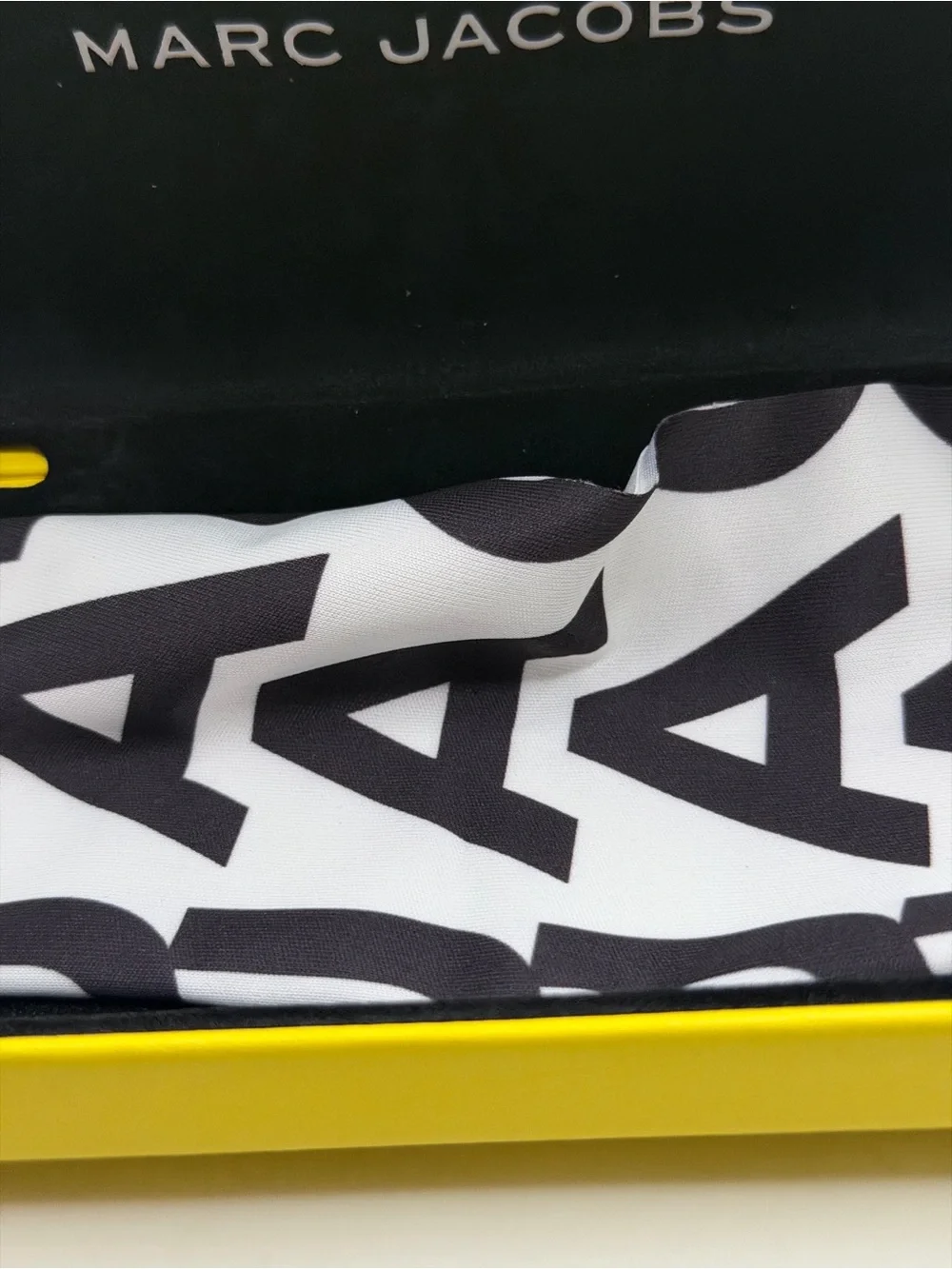Marc Jacobs Black Shield Sunglasses with Yellow Case
